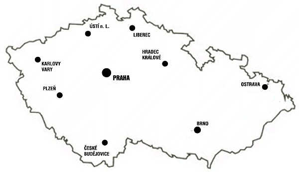 mapa rozm�st�n� pobo�ek firmy SPRINTSPORT